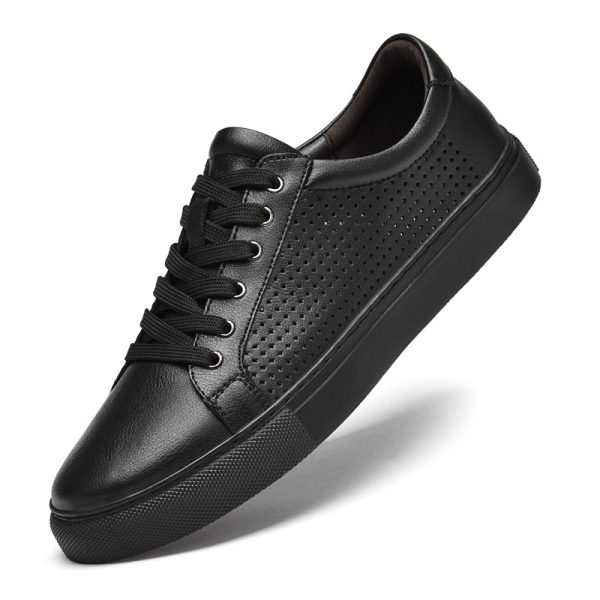 Punching Hollowed Leisure Cowhide Board Shoes - 图片 2