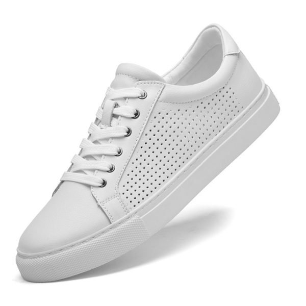 Punching Hollowed Leisure Cowhide Board Shoes - 图片 3