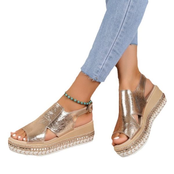 Women's Plus Size Rope Bottom Platform Sandals - 图片 4