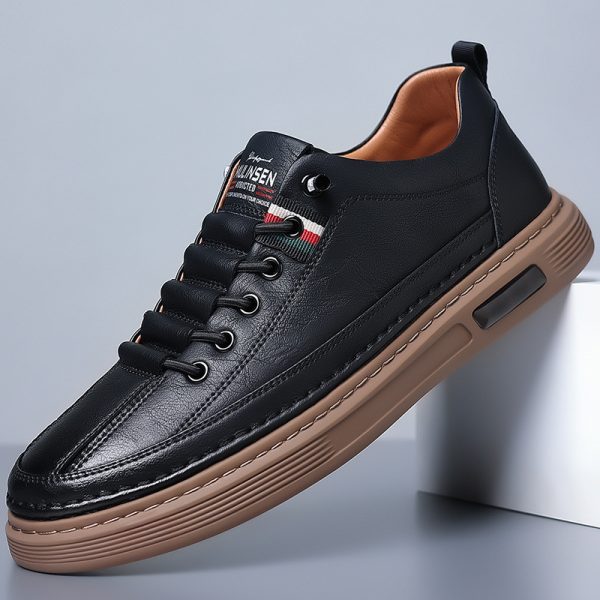 Men's Shoes Spring 2024 New Trendy Versatile Men's Casual Shoes Men's Board Shoes Super Soft Leather Breathable Leather Shoes Men - 图片 3