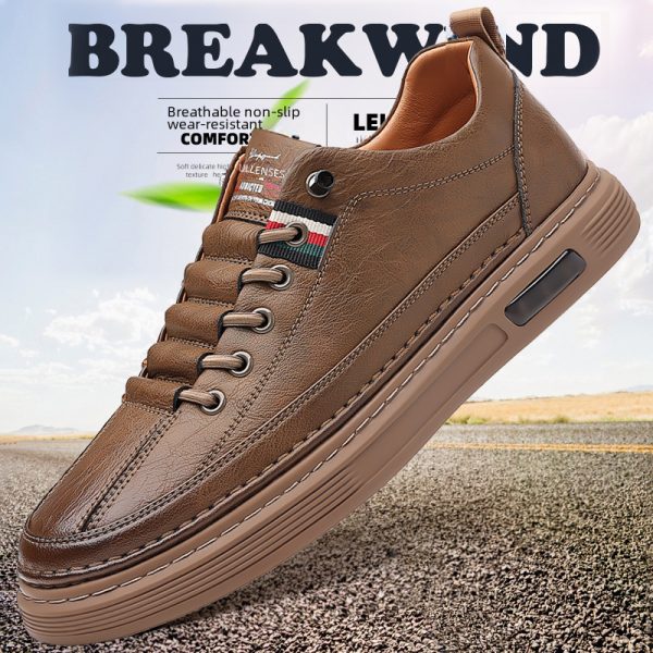 Men's Shoes Spring 2024 New Trendy Versatile Men's Casual Shoes Men's Board Shoes Super Soft Leather Breathable Leather Shoes Men