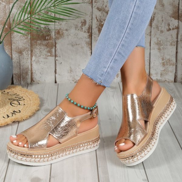 Women's Plus Size Rope Bottom Platform Sandals - 图片 6