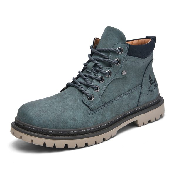 Men's Mid-Top Autumn British Style Worker Boot - 图片 4