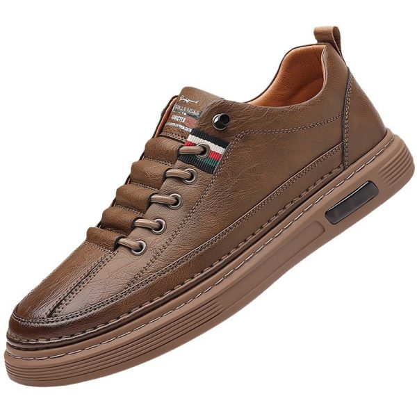 Men's Shoes Spring 2024 New Trendy Versatile Men's Casual Shoes Men's Board Shoes Super Soft Leather Breathable Leather Shoes Men - 图片 5