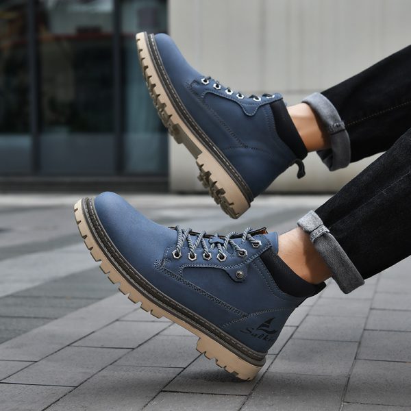 Men's Mid-Top Autumn British Style Worker Boot - 图片 3