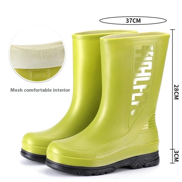 Fashion Middle Women's Non-slip Rain Boots - 图片 2