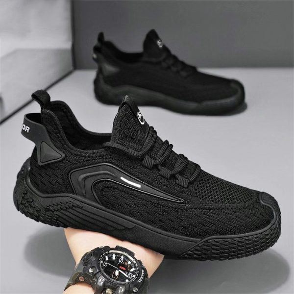 Breathable Flying Mesh Sports Shoes Casual Lightweight Lace-up Sneakers For Men - 图片 7