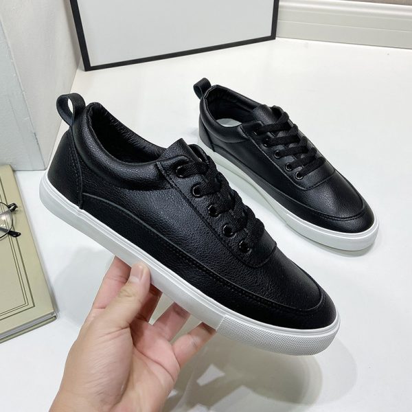White Shoes Men's Four Seasons Breathable Teenagers Pure White - 图片 5