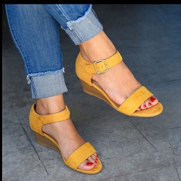 Women's Fashion Wedge Buckle Strap Plus Size Sandals - 图片 6