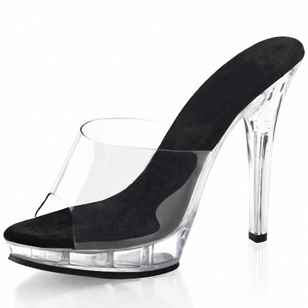 Transparent Ladies' Sandals Crystal High Heel - 图片 2