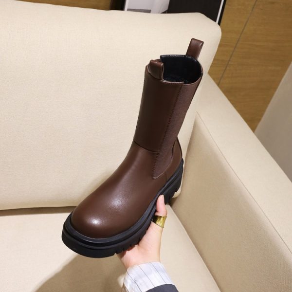 Martin Fashion Platform Mid-calf Stretch Boots - 图片 3