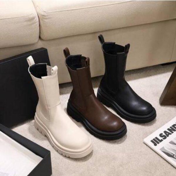 Martin Fashion Platform Mid-calf Stretch Boots - 图片 4