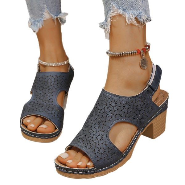 Women's High-heeled Sandals Plus Size Thick-soled Peep Toe Sandals - 图片 8