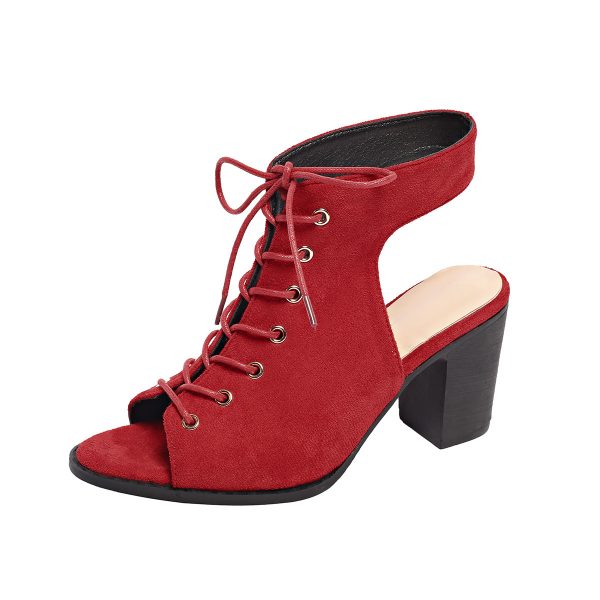 Lace-up Chunky Heel Sandals Summer Fashion Peep Toe Shoes For Women - 图片 9