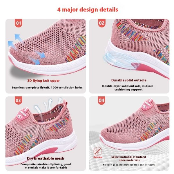 Women's Casual Breathable Fly Woven Mesh Cloth Shoes - 图片 4
