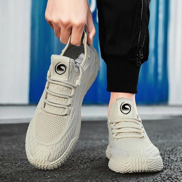 Breathable Flying Mesh Sports Shoes Casual Lightweight Lace-up Sneakers For Men - 图片 6