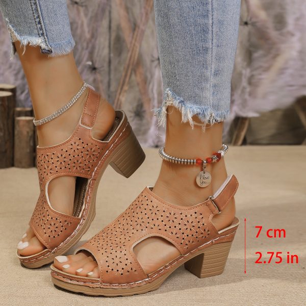 Women's High-heeled Sandals Plus Size Thick-soled Peep Toe Sandals - 图片 2
