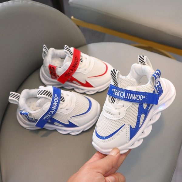 Children's Alphabet Webbing Mesh Breathable Kids Luminous Shoes Casual Sports Shoes - 图片 4