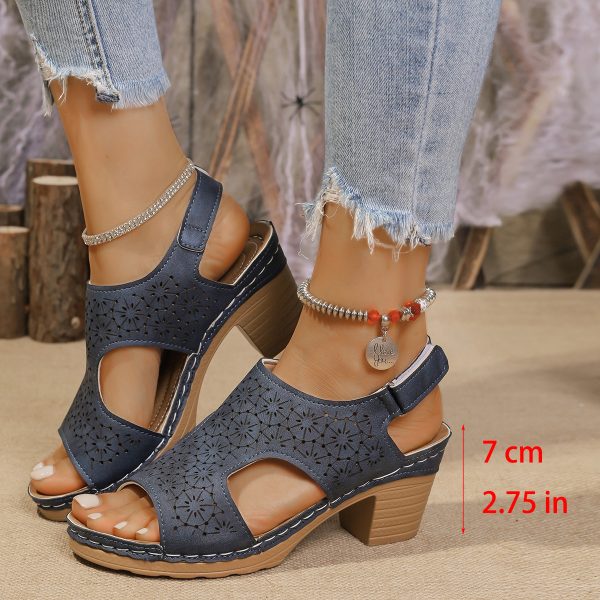 Women's High-heeled Sandals Plus Size Thick-soled Peep Toe Sandals - 图片 9