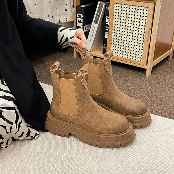 British Style Complex Sleeve Motorcycle Boots Women - 图片 4