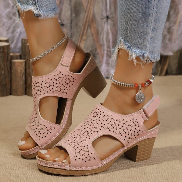 Women's High-heeled Sandals Plus Size Thick-soled Peep Toe Sandals - 图片 6