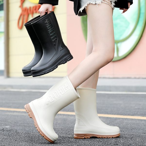 Fashion Middle Women's Non-slip Rain Boots - 图片 3