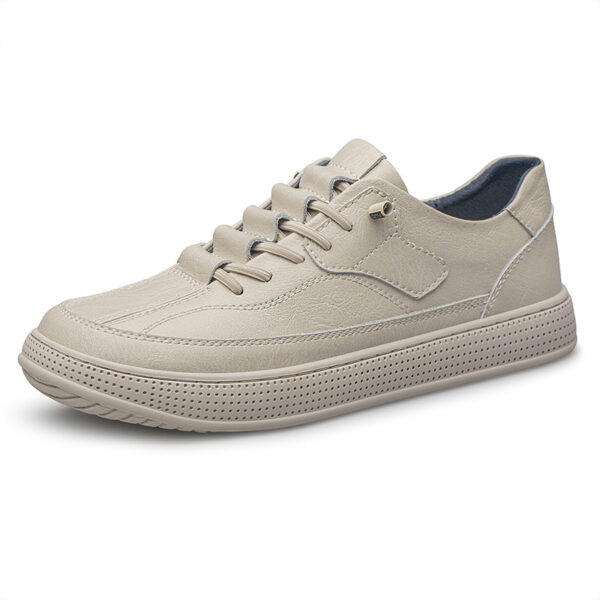 Men's Round Head Cowhide Surface Breathable Casual Skateboard Shoes - 图片 2