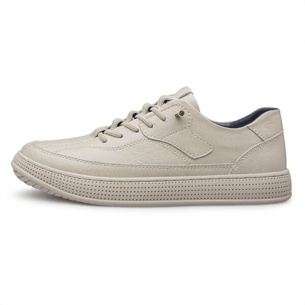 Men's Round Head Cowhide Surface Breathable Casual Skateboard Shoes - 图片 6