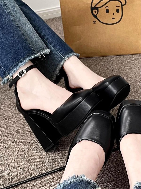 Super High Heel Platform Thick Heel Fairy White Mary Jane Shoes 12cm - 图片 9
