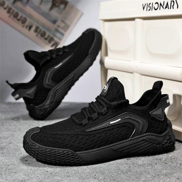 Breathable Flying Mesh Sports Shoes Casual Lightweight Lace-up Sneakers For Men - 图片 5