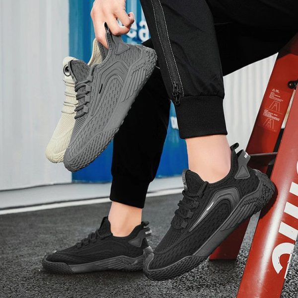 Breathable Flying Mesh Sports Shoes Casual Lightweight Lace-up Sneakers For Men - 图片 8