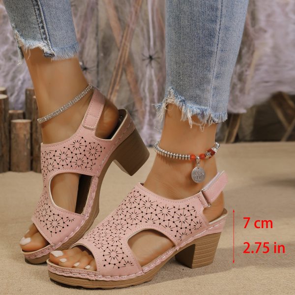 Women's High-heeled Sandals Plus Size Thick-soled Peep Toe Sandals - 图片 3