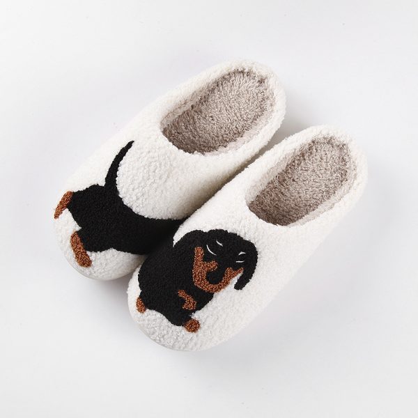 New Comfort Home Dachshund Warm Winter Cotton Slippers - 图片 6