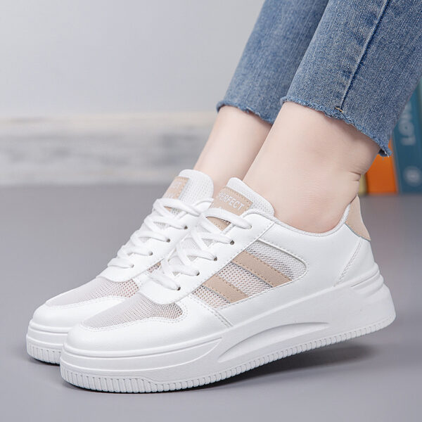 Breathable Platform Light White Shoes Women's Mesh Casual Sneaker - 图片 6