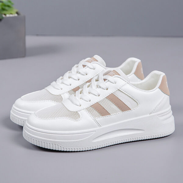 Breathable Platform Light White Shoes Women's Mesh Casual Sneaker - 图片 2
