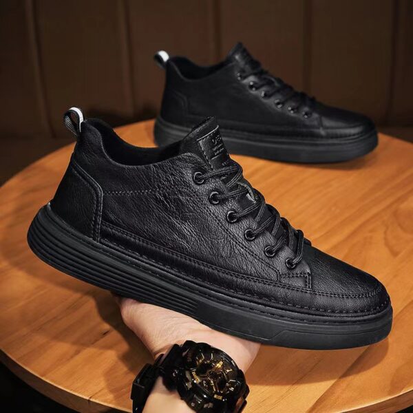 Men's Shoes 2024 Spring Casual Leather Shoes Chef Waterproof Flat Shoes Anti-slip and wear-resistant work shoes for work and tide shoes