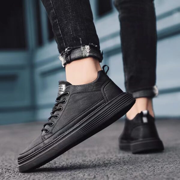 Men's Shoes 2024 Spring Casual Leather Shoes Chef Waterproof Flat Shoes Anti-slip and wear-resistant work shoes for work and tide shoes - 图片 5