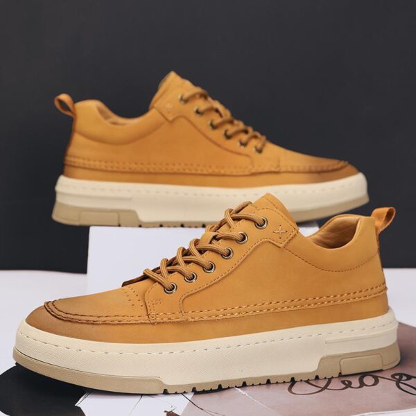 First Layer Cowhide Comfortable Fashion Men's Casual Shoes Sneaker - 图片 5