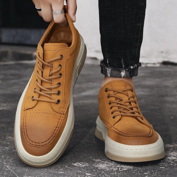 First Layer Cowhide Comfortable Fashion Men's Casual Shoes Sneaker - 图片 3