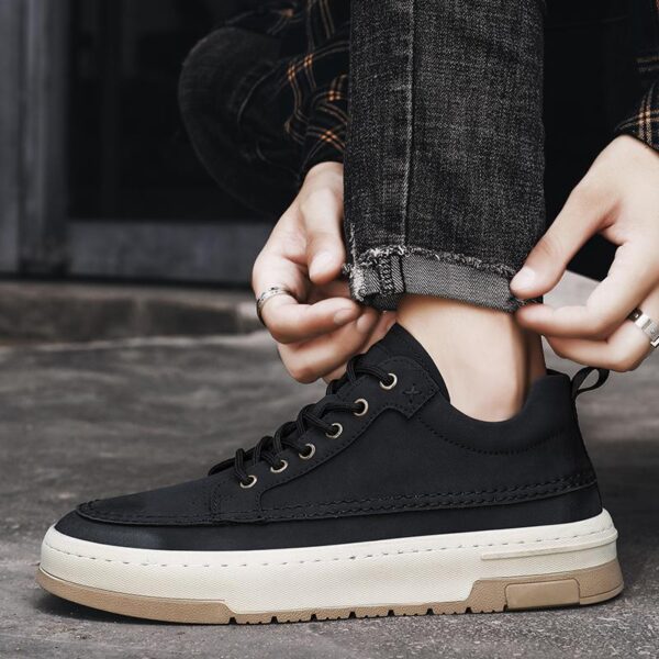 First Layer Cowhide Comfortable Fashion Men's Casual Shoes Sneaker - 图片 2